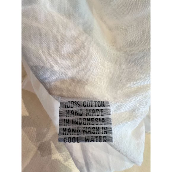 Cleobella Olive Mini Dress Ivory Puff Sleeves Open Back Ruffle Hem Cotton Large - Picture 11 of 13